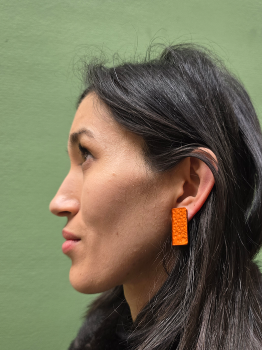 MONICA TEXTURED REC EARRINGS
