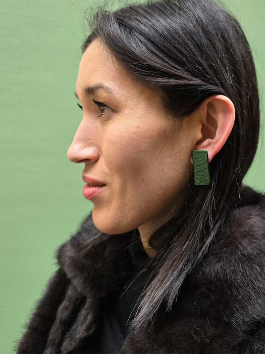 MONICA TEXTURED REC EARRINGS