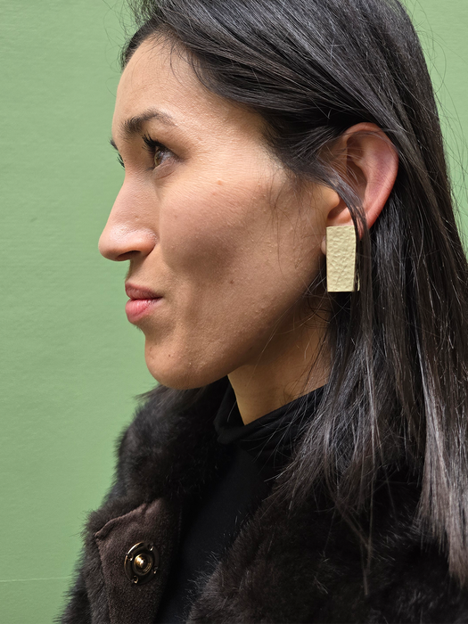 MONICA TEXTURED REC EARRINGS
