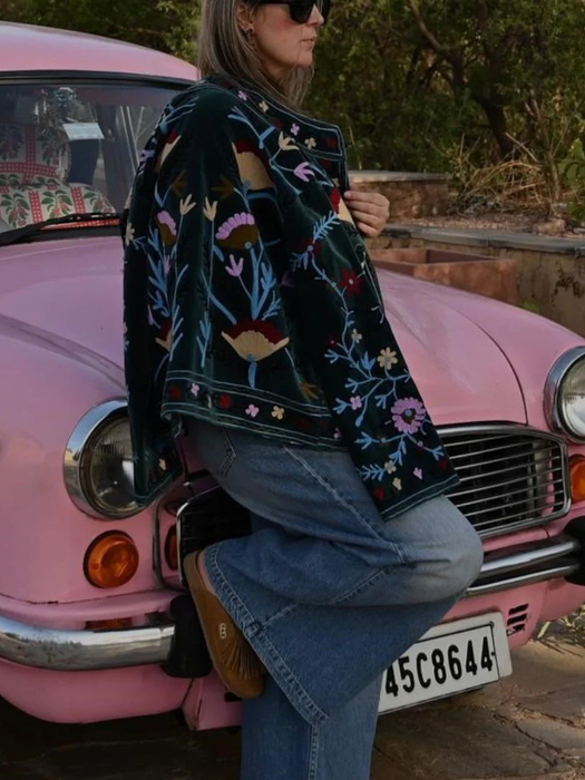 Anika Velvet Cotton Embroidered Jacket