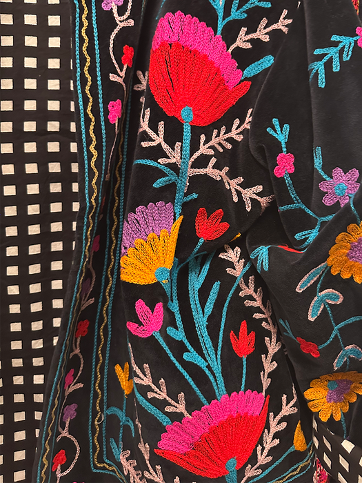 Anika Velvet Cotton Embroidered Jacket
