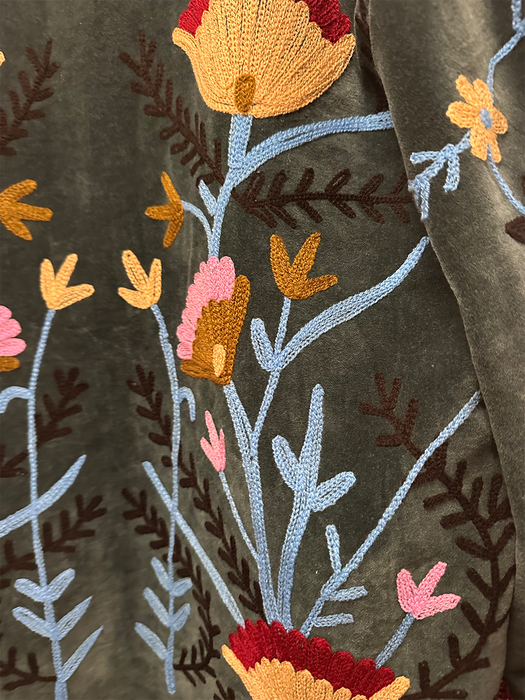 Anika Velvet Cotton Embroidered Jacket