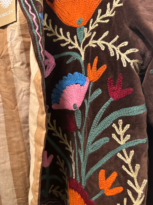 Anika Velvet Cotton Embroidered Jacket