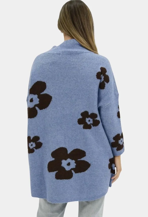 Blue Flower Relaxed Jumper