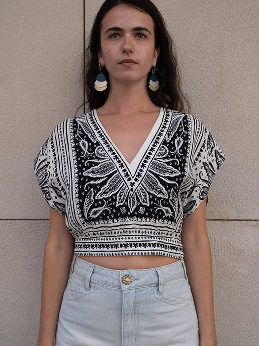 COLCCI SET BLOUSE b&w