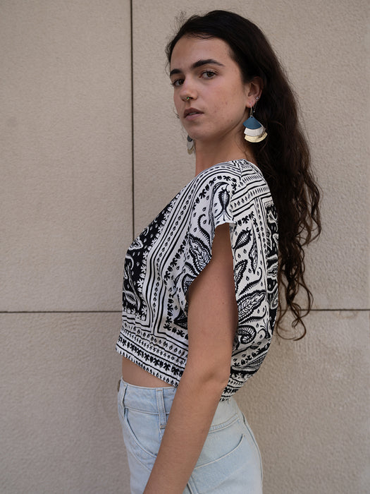 COLCCI SET BLOUSE b&w