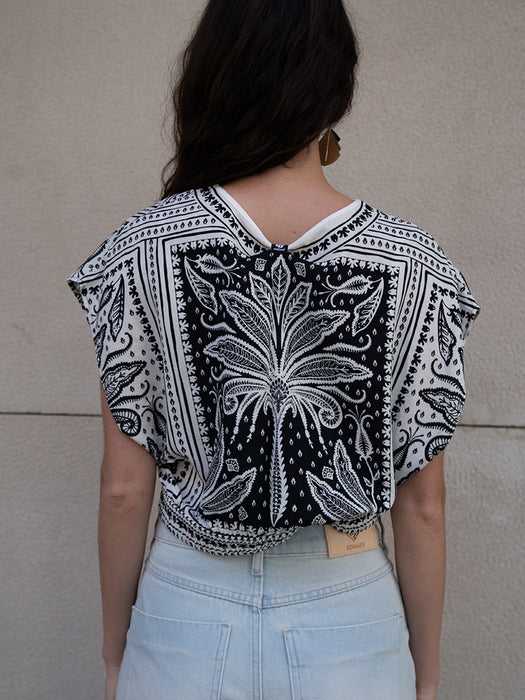 COLCCI SET BLOUSE b&w