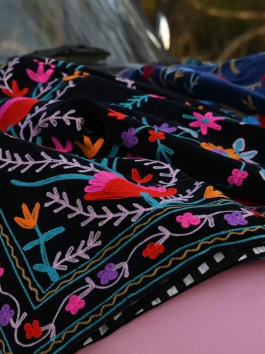 Anika Velvet Cotton Embroidered Jacket