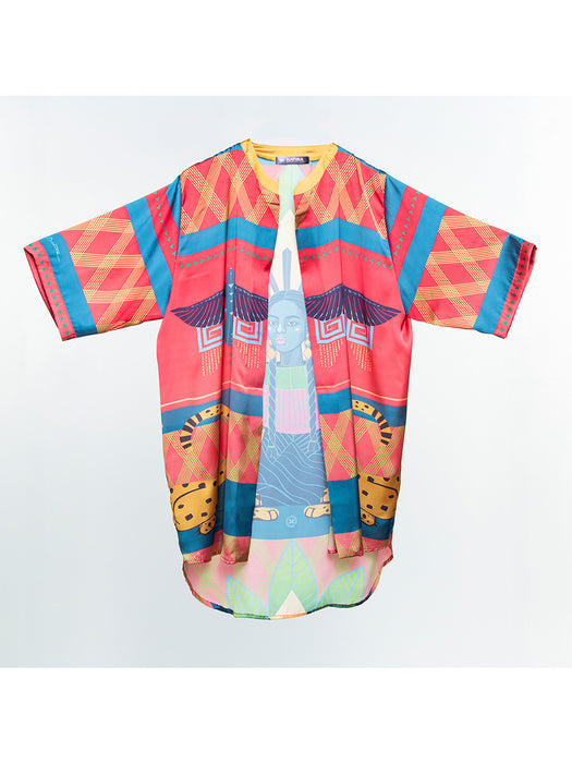 KATIRA Kimono Flow Shirt: Cat Queen