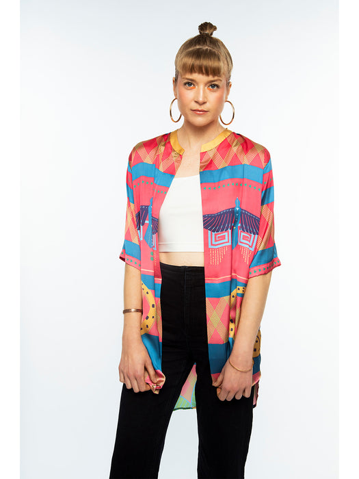 KATIRA Kimono Flow Shirt: Cat Queen