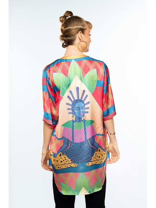 KATIRA Kimono Flow Shirt: Cat Queen