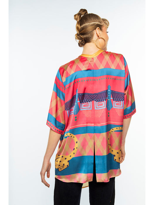 KATIRA Kimono Flow Shirt: Cat Queen