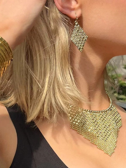 Gold Small Triangle Drop Earrings By Origen