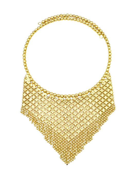 Gold Fringe Choker Necklace By Origen