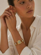 Aurelia Gold Five Stone Cuff Bracelet