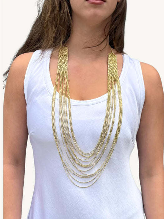 Gold Multi-Strand Layered Necklace by Origen