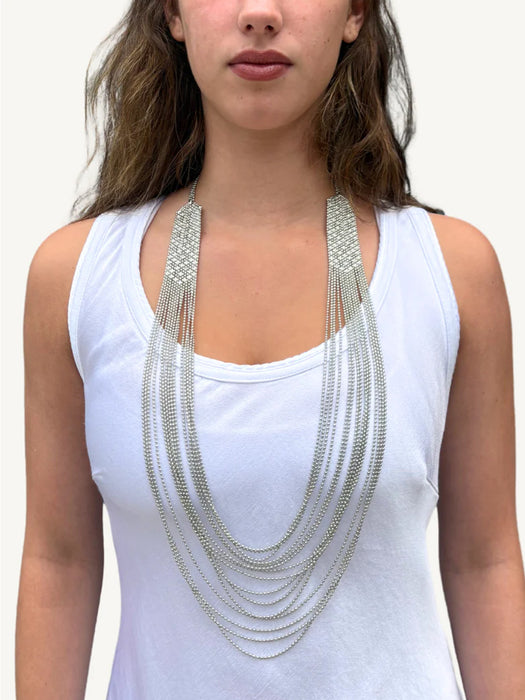 Siver Multi-Strand Layered Necklace by Origen