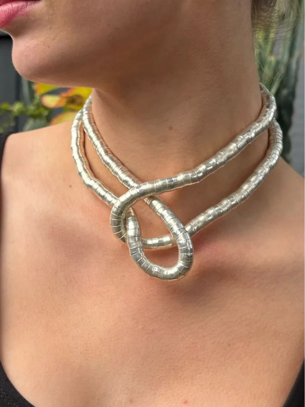 Silver Bendable Snake Necklace By Origen Imports