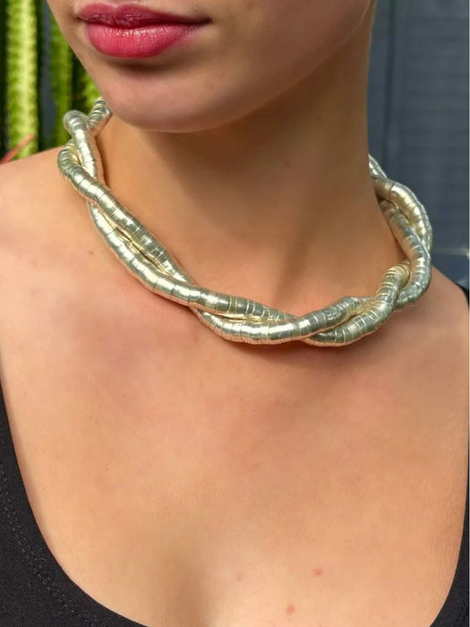 Silver Bendable Snake Necklace By Origen Imports