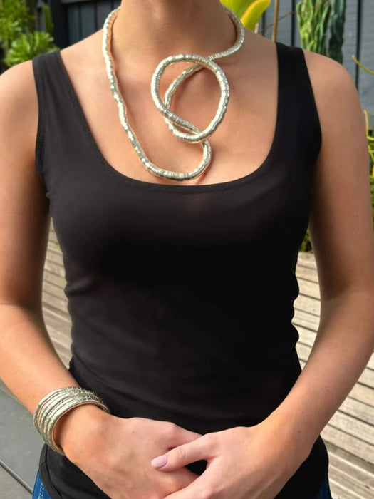 Silver Bendable Snake Necklace By Origen Imports
