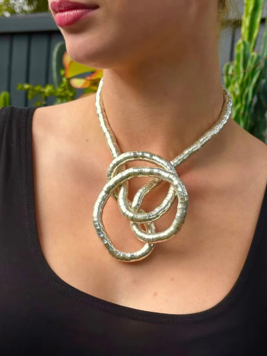 Silver Bendable Snake Necklace By Origen Imports