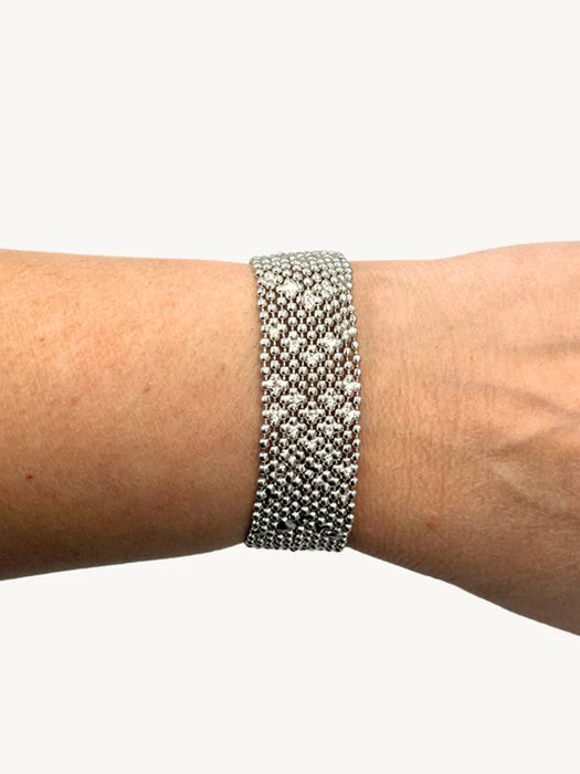 Silver Mesh Amara Bracelet (W 2cm) by Origen Imports