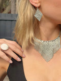 Silver Small Triangle Drop Earrings By Origen