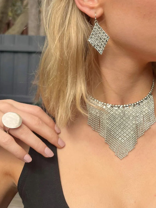 Silver Small Triangle Drop Earrings By Origen