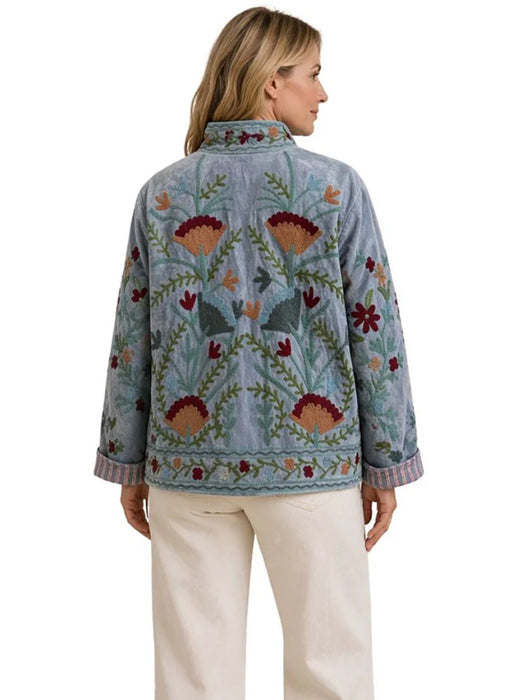 Anika Velvet Cotton Embroidered Jacket