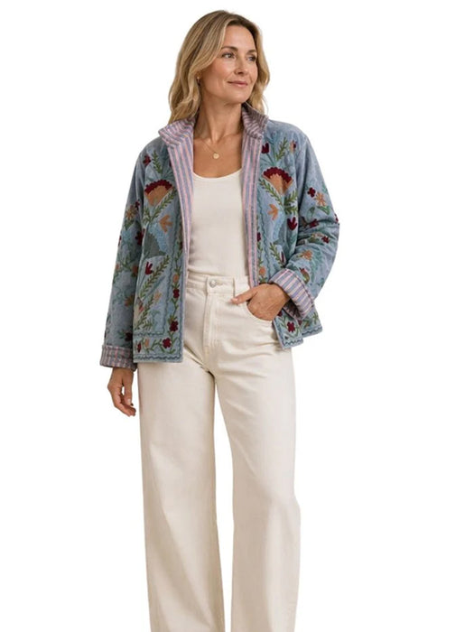 Anika Velvet Cotton Embroidered Jacket