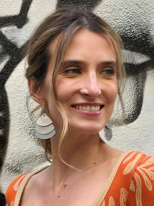 MONICA TRI FAN EARRINGS