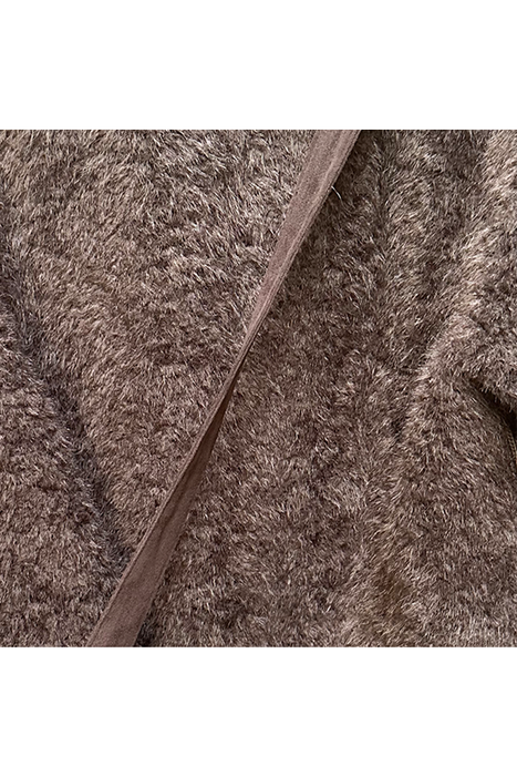 Luxe Collarless Faux Shearling Midi Coat