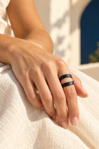 SCUP RING by Monica Krexa, worn on a model, cream editorial hero