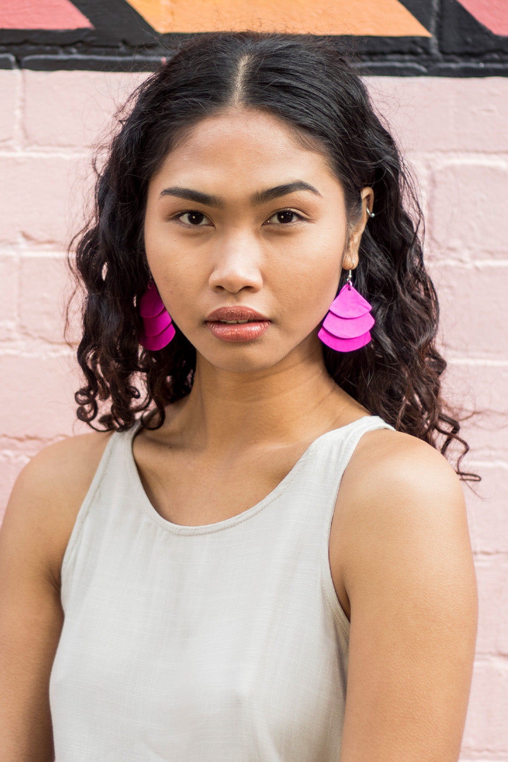 MONICA TRI FAN EARRINGS